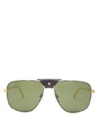 Matchesfashion.com Cartier Eyewear - Aviator Metal Sunglasses - Mens - Gold