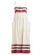 Matchesfashion.com Three Graces London - Elinor Striped Linen And Cotton Blend Dress - Womens - Cream Multi