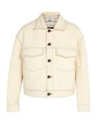 Matchesfashion.com Acne Studios - Cropped Cotton Blend Jacket - Mens - White