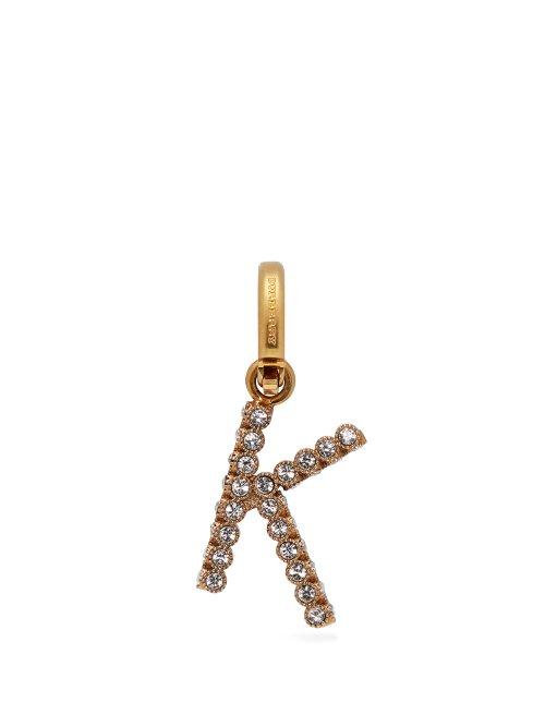 Matchesfashion.com Burberry - K Crystal Embellished Letter Charm - Womens - Crystal