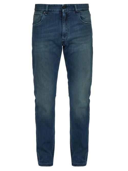 Matchesfashion.com Fendi - Washed Slim Leg Jeans - Mens - Denim