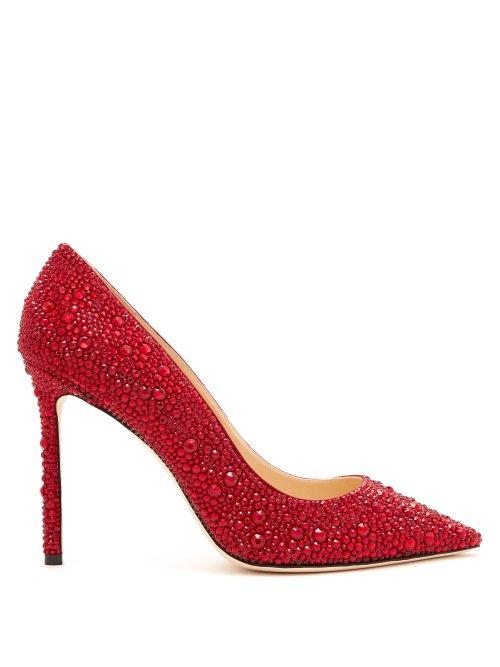 Matchesfashion.com Jimmy Choo - Romy Crystal Pumps - Womens - Red
