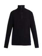 Matchesfashion.com Burberry - Zipped Cashmere Knitted Sweater - Mens - Navy