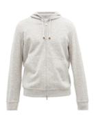 Matchesfashion.com Brunello Cucinelli - Cashmere Zip-through Hooded Sweatshirt - Mens - Light Grey