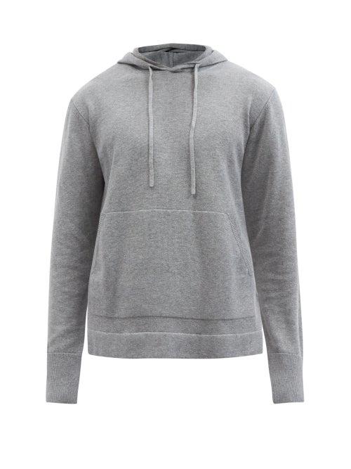 Officine Gnrale - Elie Cotton-blend Jersey Hooded Sweatshirt - Mens - Grey
