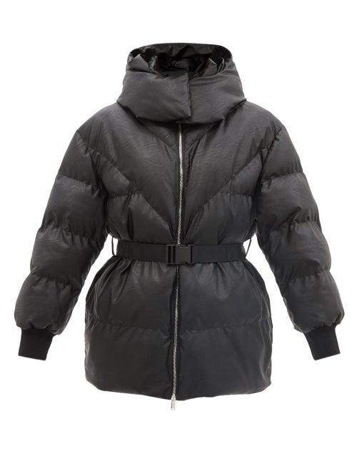 Ladies Rtw Stella Mccartney - Kayla Hooded Quilted Faux Leather Jacket - Womens - Black