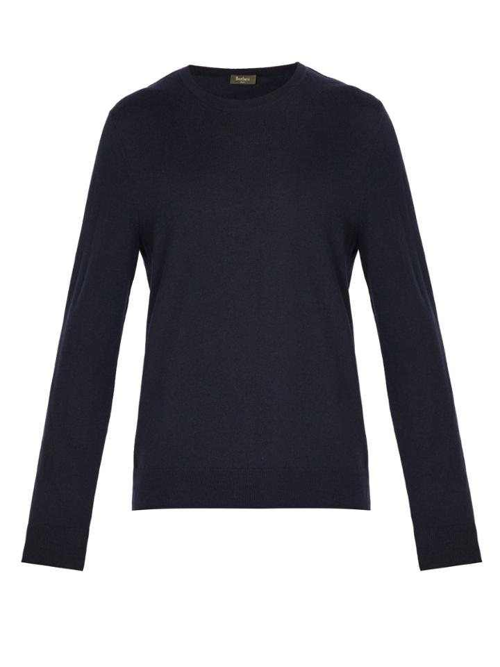 Berluti Leather-trimmed Cashmere Sweater