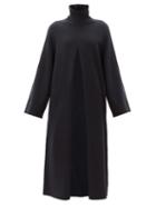 Matchesfashion.com Joseph - Viviane Slit-front Wool Sweater Dress - Womens - Navy