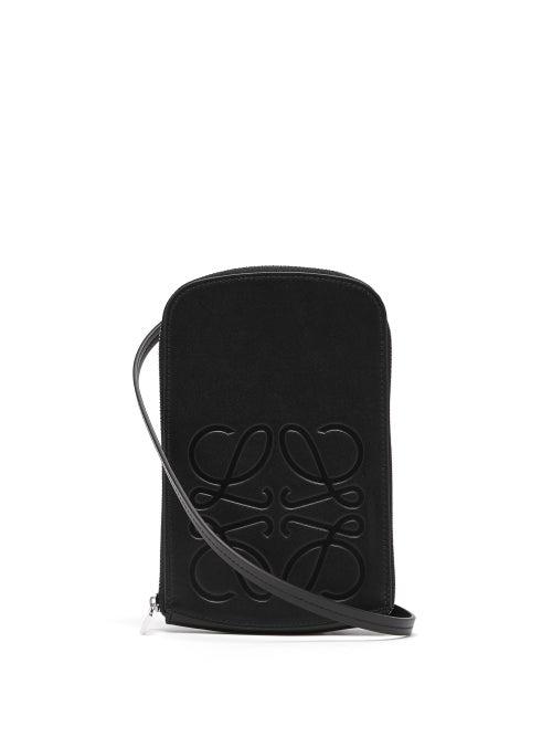 Matchesfashion.com Loewe - Anagram-logo Leather Neck Pouch - Mens - Black