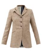 Matchesfashion.com La Fetiche - Bianca Reversible Houndstooth Wool-tweed Jacket - Womens - Brown Multi