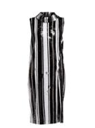 Matchesfashion.com Halpern - Sequinned High Neck Midi Dress - Womens - Black White