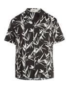 Matchesfashion.com Commas - Bamboo Print Silk Blend Shirt - Mens - Black Multi