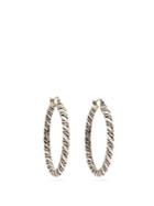 Matchesfashion.com Saint Laurent - Twisted Hoop Earrings - Womens - Silver