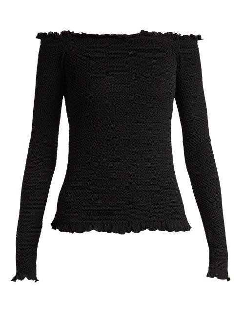 Matchesfashion.com Altuzarra - Tradewinds Off The Shoulder Top - Womens - Black