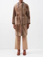Brunello Cucinelli - Reversible Hooded Shearling Coat - Womens - Dark Taupe