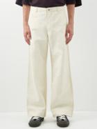 Ymc - Deck Cotton-blend Wide-leg Trousers - Mens - Cream