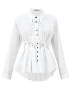 Matchesfashion.com Palmer//harding - Escen Pintucked Cotton-blend Shirt - Womens - White