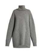 Matchesfashion.com Raey - Displaced Sleeve Roll Neck Wool Sweater - Womens - Grey