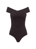 Matchesfashion.com Casa Raki - Paula Off-the-shoulder Swimsuit - Womens - Black