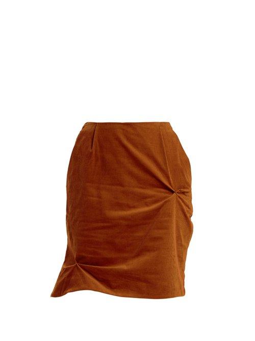 Matchesfashion.com Charles Jeffrey Loverboy - Twist Stitch Cotton Corduroy Mini Skirt - Womens - Brown