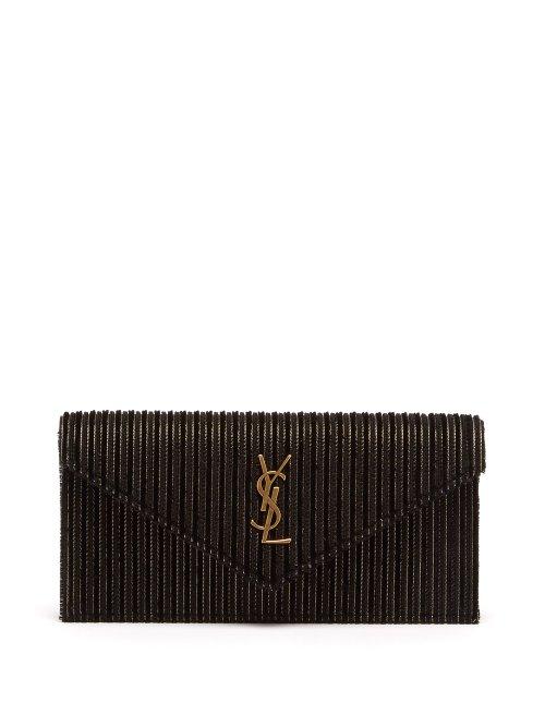 Matchesfashion.com Saint Laurent - Le Sept Velvet Clutch Bag - Womens - Black