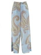 Matchesfashion.com Loup Charmant - Olympia Paisley-print Cotton Wide-leg Trousers - Womens - Blue Print