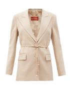 Matchesfashion.com Altuzarra - Arbor Pearl-trimmed Linen-blend Jacket - Womens - Beige