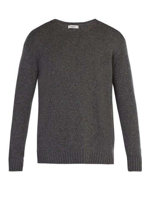 Matchesfashion.com Valentino - Cashmere Crew Neck Sweater - Mens - Grey