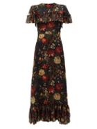 Matchesfashion.com The Vampire's Wife - The Bombette Lady Kristina Liberty Silk Dress - Womens - Black Red