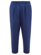 Marni - Cropped Virgin Wool Trousers - Mens - Navy
