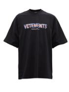 Mens Rtw Vetements - Oversized Union Jack-print Cotton-jersey T-shirt - Mens - Black