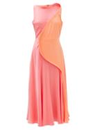 Roksanda - Batura Panelled-silk Midi Dress - Womens - Orange