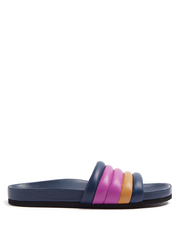 Isabel Marant Hellea Quilted Tri-colour Leather Slides