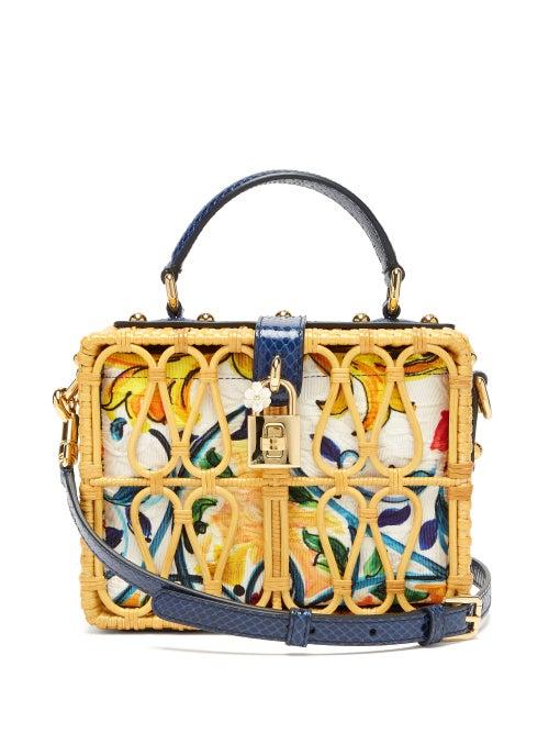 Matchesfashion.com Dolce & Gabbana - Dolce Box Rattan Box Bag - Womens - Multi