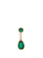 Matchesfashion.com Jacquie Aiche - Rose Gold & Emerald Drop Single Earring - Womens - Green