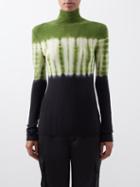 Proenza Schouler White Label - Roll-neck Tie-dyed Wool Top - Womens - Green Black