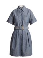 Diane Von Furstenberg Belted Cotton-chambray Dress