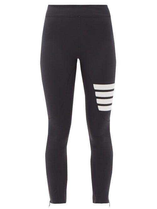 Matchesfashion.com Thom Browne - 4-bar Mid-rise Compression Leggings - Womens - Dark Blue