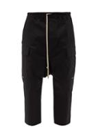 Rick Owens - Cargo Dropped-rise Cotton-twill Trousers - Mens - Black