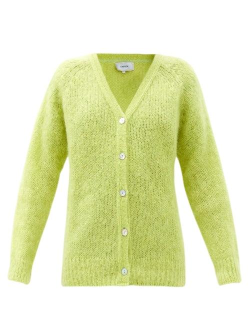 Matchesfashion.com Erdem - Marcilly Mohair-blend Cardigan - Womens - Yellow