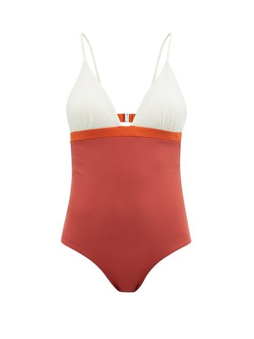 Ladies Beachwear Casa Raki - Maggie V-neck Recycled-fibre Swimsuit - Womens - Multi