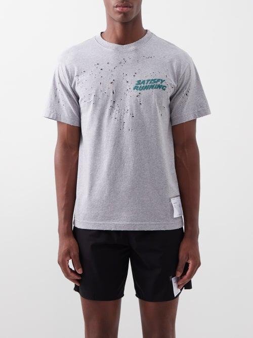Satisfy - Mothtech Organic-cotton T-shirt - Mens - Grey