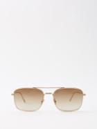 Dior - Square Metal Sunglasses - Mens - Gold Brown