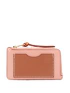 Loewe - Zip-top Grained-leather Cardholder - Womens - Pink