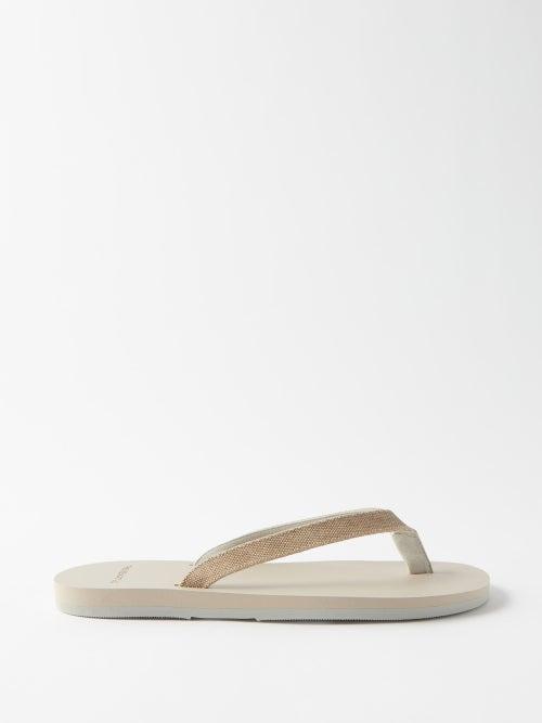 The Resort Co - Raffia-strap Rubber Flip Flops - Mens - Grey