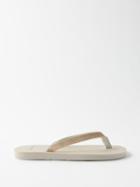 The Resort Co - Raffia-strap Rubber Flip Flops - Mens - Grey