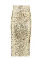 Matchesfashion.com Dolce & Gabbana - High-rise Sequinned Pencil Skirt - Womens - Gold