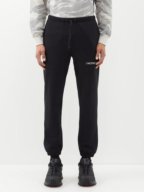 4 Moncler Hyke - Logo-print Cotton-jersey Track Pants - Mens - Black