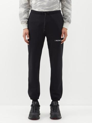 4 Moncler Hyke - Logo-print Cotton-jersey Track Pants - Mens - Black