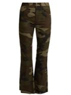 Mm6 By Maison Margiela Camouflage-print Flared Cropped Cotton Trousers